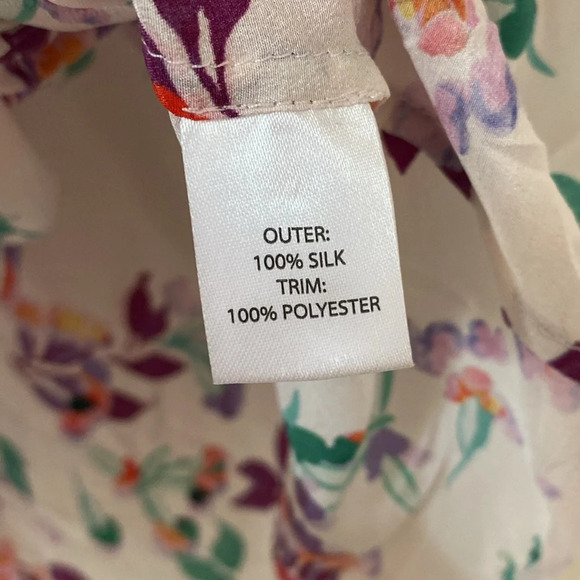 Saloni Chloe Floral Silk Button-Up Blouse‎ - Picture 9 of 10